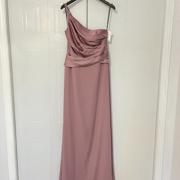 NWT Vera Wang Quartz Bridesmaid Formal Dress Mauve Light Purple - Picture 4 of 14